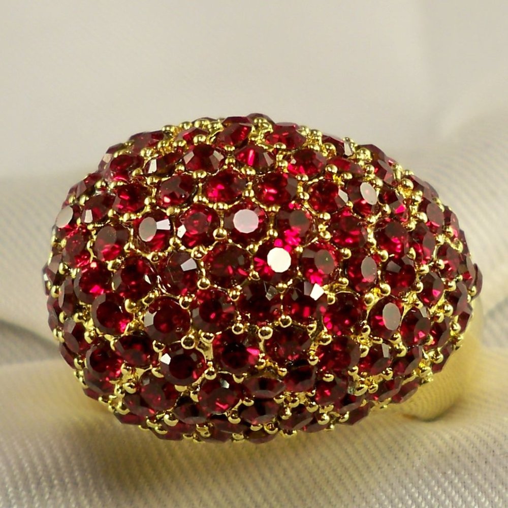 New Hutton Wilkinson Ruby Red Cubic Zirconias Gol… - image 5